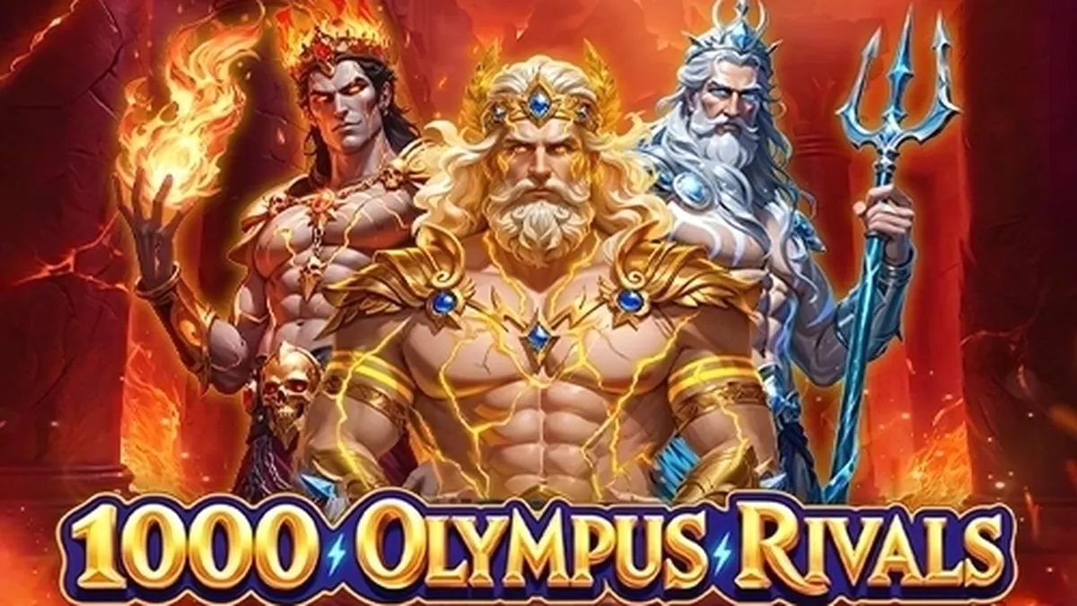 Tampilan visual slot 1000 Olympus Rivals dengan latar belakang Gunung Olympus yang megah.