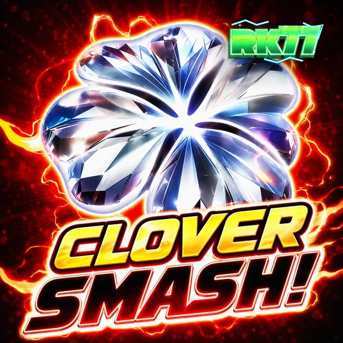 Tampilan visual slot Clover Smash dengan simbol semanggi dan latar belakang petir